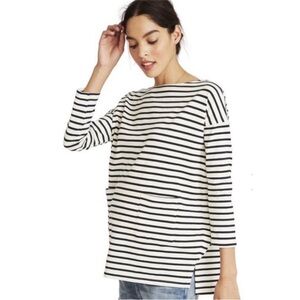 Hatch Bateau Stripe Top Black Ivory size 0 NWT NEW
